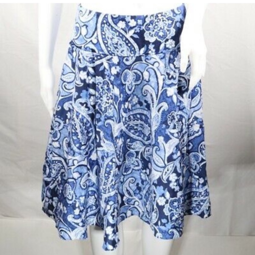 Lauren Ralph Lauren Blue Paisley Skirt